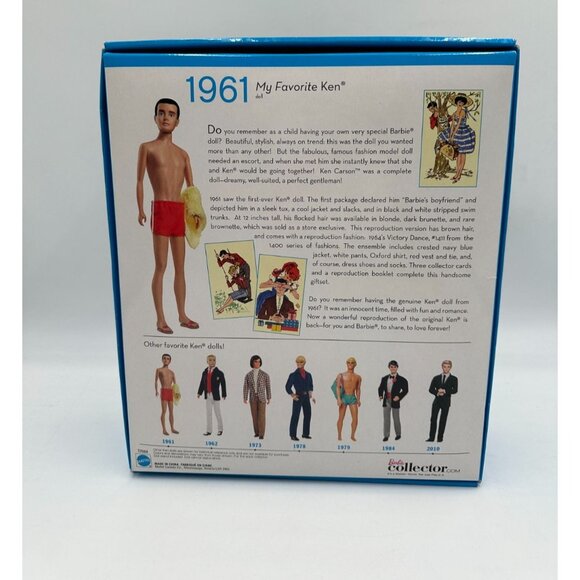 1961 VINTAGE REPRO MY FAVORITE KEN BARBIE'S BOYFRIEND DOLL 2010 MATTEL T7668 NIB - Picture 2 of 12